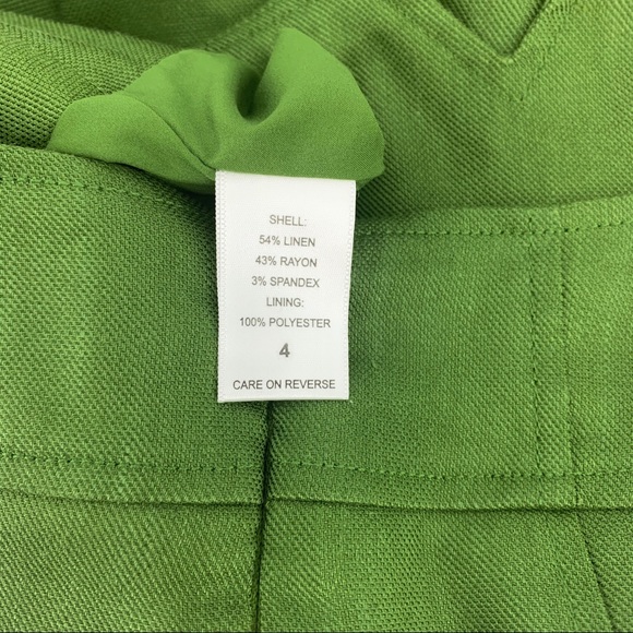 NY & CO Skirt Hi-Low Ruffled Hem Linen Green: 4 - Picture 8 of 8